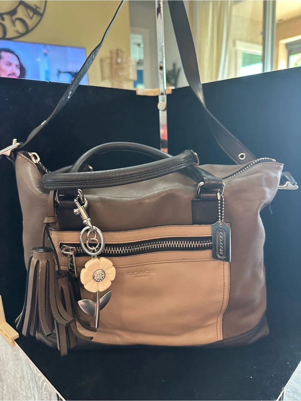 Coach #111 Legacy Colorblock leather Rory satchel
